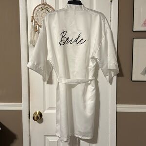 The ring boxes silky satin bride white robe